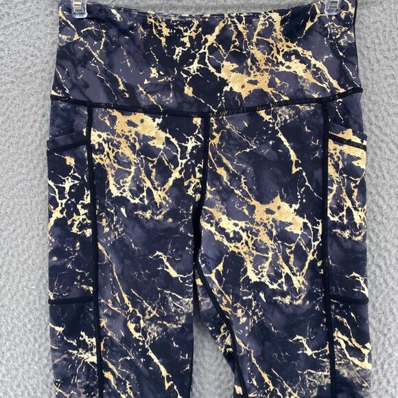 Constantly Varied Gear Leggings Womens Extra Small Black Gold Marble Capri CVG - Picture 2 of 11